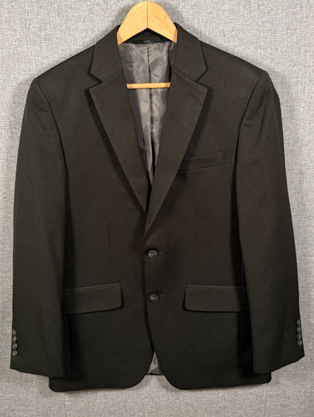 Haggar Travel Performance Suit Blazer Mens 38R Tailored Fit Black 2 Button